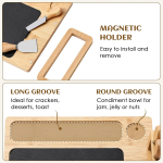 Wooden Cheese Board with Slate Plate + 4 Piece Cheese Knife Set 22.5 x 22.5 x 3.5cm - Image 4