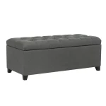 Adeco 40" Storage Ottoman Bench for Living Room - Grey - Image 9