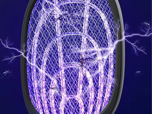 Electric fly swatter for mosquitoes moths insects with uv lamp with stand - Image 3