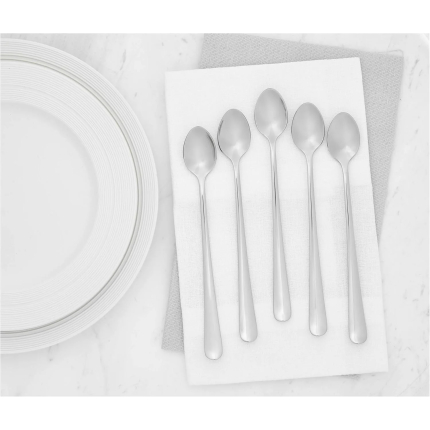 Amazon Basics Stainless Steel Macchiato Spoon with Round Edge, Pack of 6