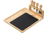 Wooden Cheese Board with Slate Plate + 4 Piece Cheese Knife Set 22.5 x 22.5 x 3.5cm - Image 9