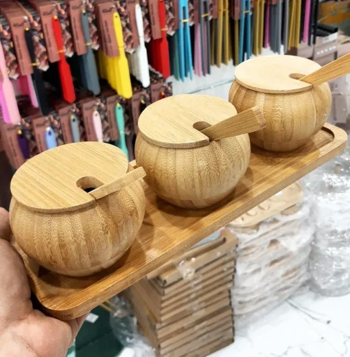 Dollar for Improt Wooden Spice Set 3 Pieces - Image 5