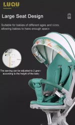 LIYI99 Lightweight One-Hand Fold Stroller, Multi-Mode Reclining Travel Stroller, Oversized Canopy, Extra Large Storage - Image 5