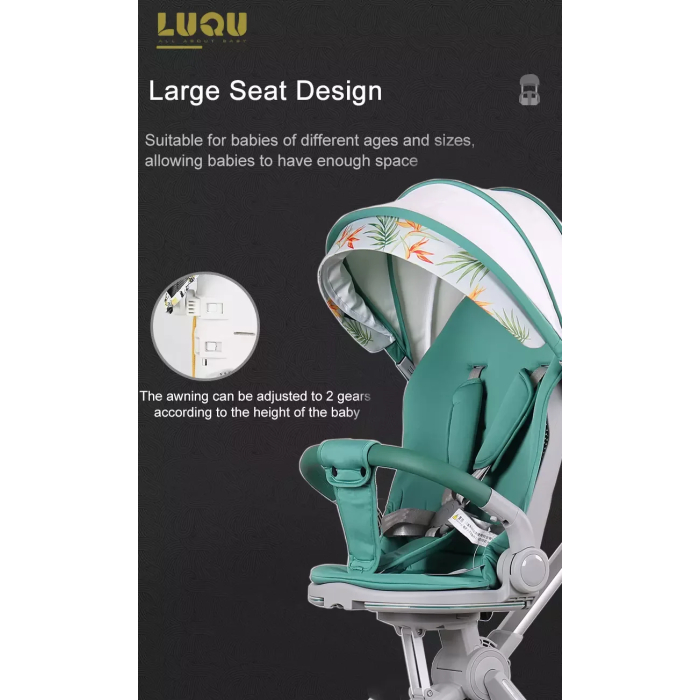 LIYI99 Lightweight One-Hand Fold Stroller, Multi-Mode Reclining Travel Stroller, Oversized Canopy, Extra Large Storage - Image 5