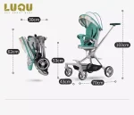 LIYI99 Lightweight One-Hand Fold Stroller, Multi-Mode Reclining Travel Stroller, Oversized Canopy, Extra Large Storage - Image 9