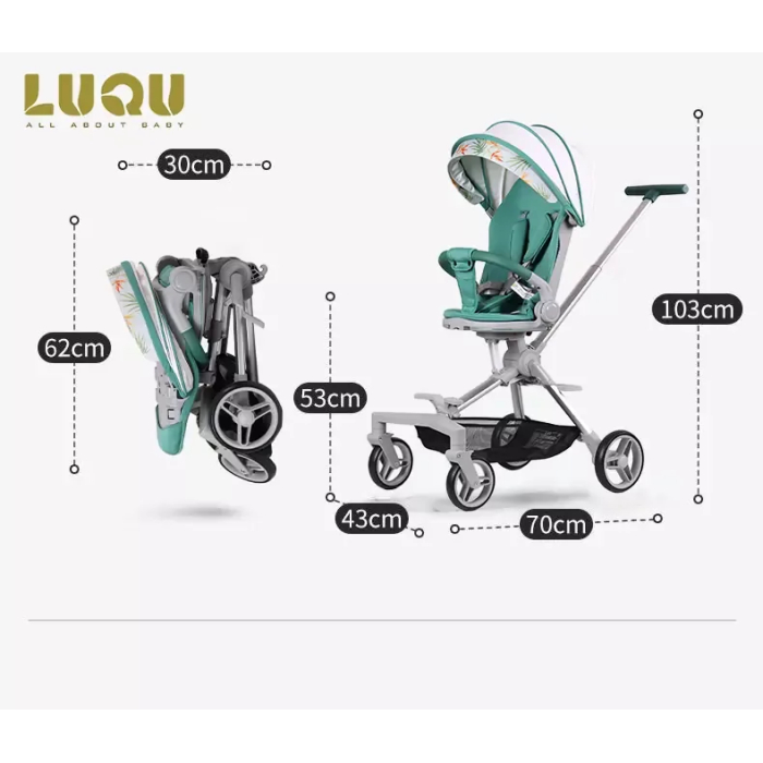 LIYI99 Lightweight One-Hand Fold Stroller, Multi-Mode Reclining Travel Stroller, Oversized Canopy, Extra Large Storage - Image 9