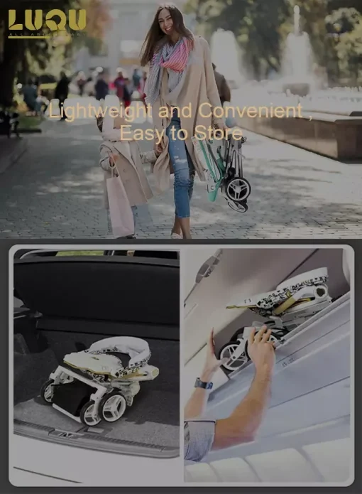 LIYI99 Lightweight One-Hand Fold Stroller, Multi-Mode Reclining Travel Stroller, Oversized Canopy, Extra Large Storage - Image 10