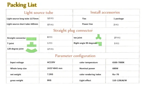 680 W Hexagonal Garage Lights, Honeycomb LED Lights, 6000 K Colour Temperature, Ring Connection Design, Pack of 14 Hexagon Garage LED Lights for Gym, Basement, Warehouse, 7.8 x 15.7 Feet, White - Image 10