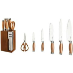 7 piece Stainless Steel Cutlery Set with detachable knife sharpener - Red - Image 3